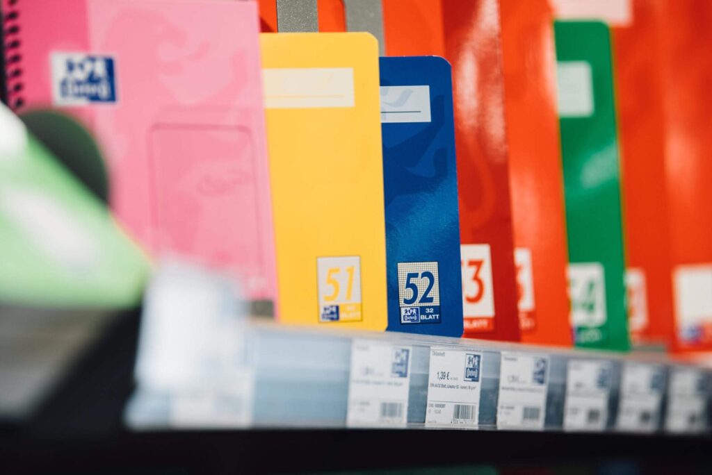 Verschiedene Hefteasuwahl